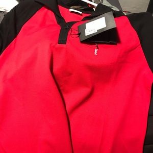 Red and Black Saint Laurent polo tee
